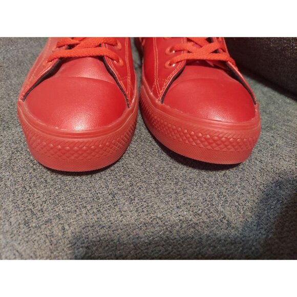 Converse All Star Chuck Taylor Vegan Leather Low Top Red Sneakers Size M12 W14 - Picture 4 of 14